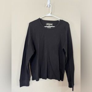 American Eagle Black Thermal Long Sleeve Shirt